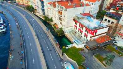 Besiktas'ta Iskelesi Çöken Ve 25 Kisinin Denize Düstügü Restoran Havadan Görüntülendi