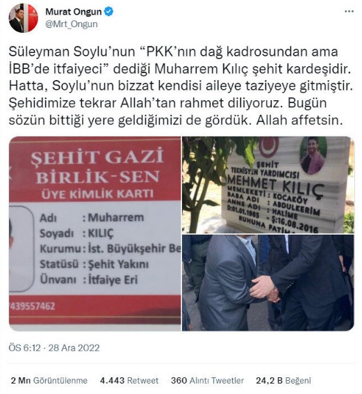 İBB provokasyonuna şehidi alet etti! Bakanlıktan yalanlama geldi!