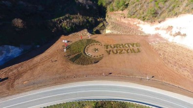 Artvin'de 36 Bin Fidanla 'Türkiye Yüzyili' Logosu Islendi