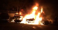 Tekirdağ'da korkunç olay: Servis otoparkında 5 araç alev alev yandı