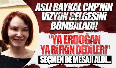 Aslı Baykal CHP'nin vizyon belgesini bombaladı: Ya Erdoğan ya Rifkin dediler! Seçmen mesajı aldı...