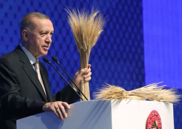 Tahıl krizini çözen Başkan Erdoğan'a Afrikalı çocuktan anlamlı hediye! Kürsüde buğday destesini eline alarak dünyaya seslendi
