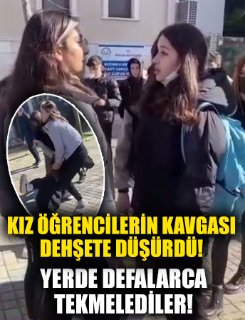 Lise öğrencisi kızlardan şok edici kavga!