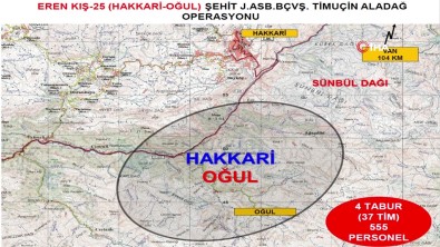 Hakkari'de Eren Kis-25 Sehit Jandarma Astsubay Basçavus Timuçin Aladag Operasyonu Baslatildi