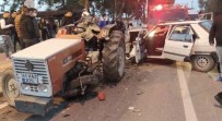 Traktör Ile Otomobil Kafa Kafaya Çarpisti Açiklamasi 2 Yarali
