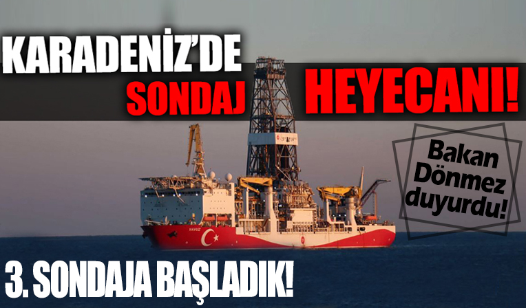 Fatih gemisi Karadeniz'deki üçüncü arama sondajına başladı