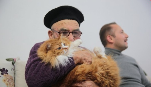 Evi yanan ve alevlerden kedisi ile kurtulan 'Ali Dede'den haber var...