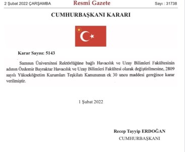 Özdemir Bayraktar'in Ismi 'Samsun Havacilik Ve Uzay Bilimleri Fakültesi'ne Verildi