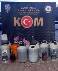 Kayseri'de 350 Litre El Yapimi Sahte Alkol Ele Geçirildi