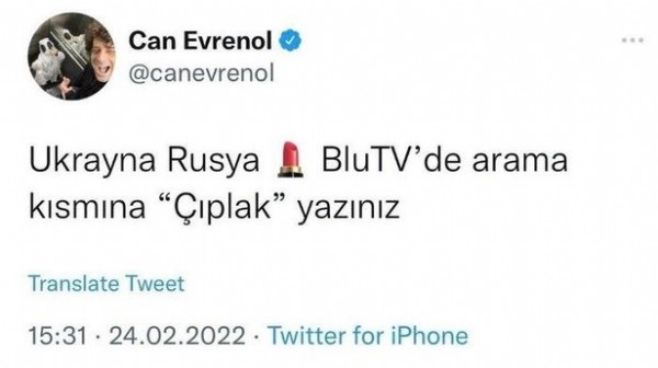 Blu TV''de yayınlanan Çıplak dizisinin yönetmeni Can Evrenol'dan tepki çeken Rusya-Ukrayna paylaşımı! Boykot çağrısı geldi!
