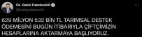 Pakdemirli, 629 Milyon Liralik Tarim Destek Ödemelerini Çiftçilerin Hesaplarina Aktarmaya Basladiklarini Duyurdu