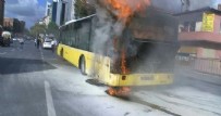 İETT - Park halindeki İETT otobüsü alev aldı!