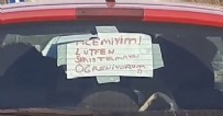 EYÜPSULTAN - Gören sürücüler şaşkınlığa uğradı! Kadın sürücü aracına 'Acemiyim' yazıp trafiğe çıktı