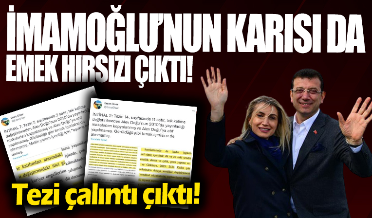 Ekrem İmamoğlu'nun eşi Dilek İmamoğlu'nun tezi çalıntı çıktı!