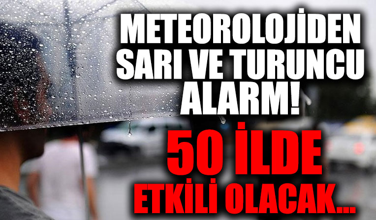 Meteoroloji'den 50 il için sarı ve turuncu kodlu uyarı: Kar, kuvvetli sağanak, fırtına...