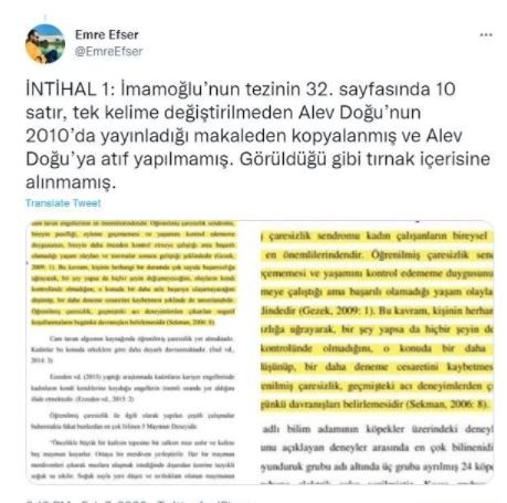 Ekrem İmamoğlu'nun eşi Dilek İmamoğlu'nun tezi çalıntı çıktı!