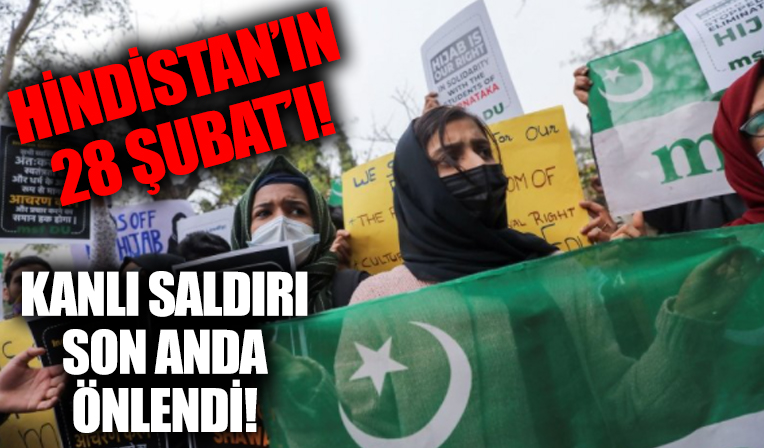 Hindistan'da başörtüsü yasaklarına karşı eylem! Kanlı saldırı son anda önlendi