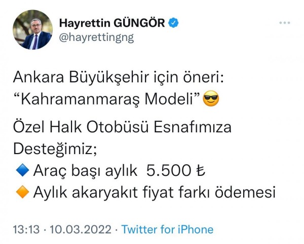 Ankara’da Özel Halk Otobüsü esnafı kontak kapattı! Kahramanmaraş Büyükşehir Belediyesi’nden özel halk otobüsleri için çözüm önerisi