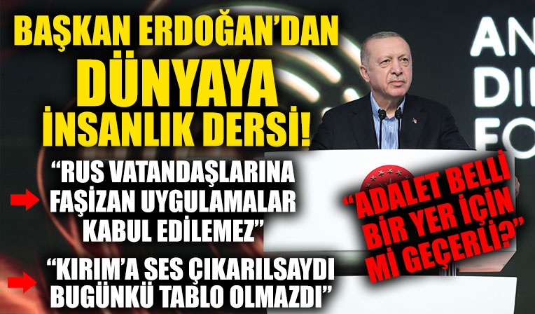 Başkan Erdoğan'dan dünyaya insanlık dersi: O zaman ses çıkarsaydınız bugün bu durumla karşılaşmazdık