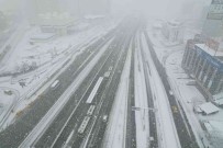 Beyaza Bürünen E-5 Karayolu Havadan Görüntülendi