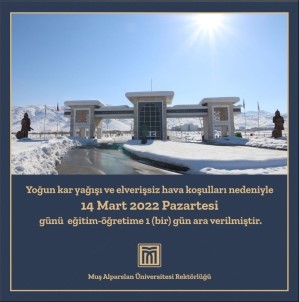 Mus Alpaslan Üniversitesinde Egitim-Ögretime Kar Tatili