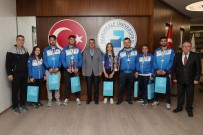 Bilegi Bükülmeyen Sampiyonlara Rektör Kutluhan'dan Tebrik