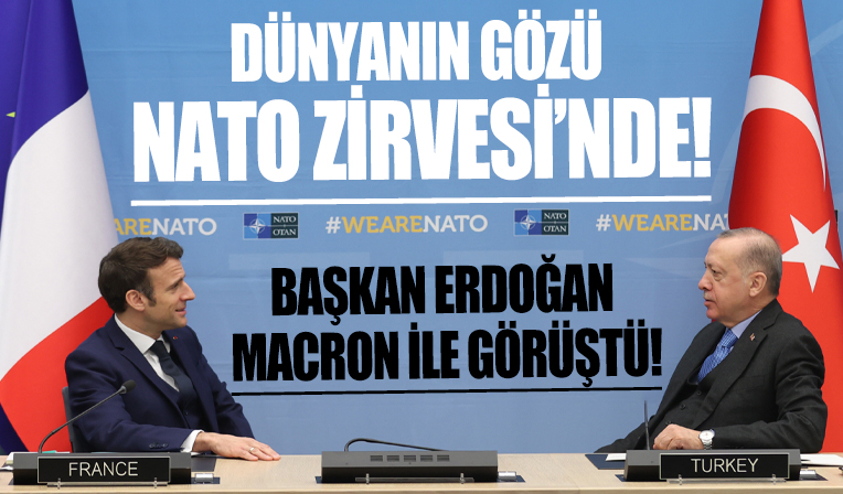 Cumhurbaşkanı Erdoğan ile Fransa Cumhurbaşkanı Macron bir araya geldi