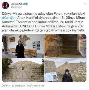 UNESCO Daimi Temsilcisi Aybet, Gordion Antik Kenti'ni Ziyaret Etti