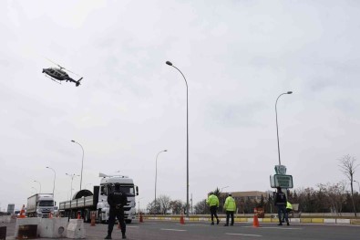 Aksaray'da Helikopter Destekli Trafik Denetimi