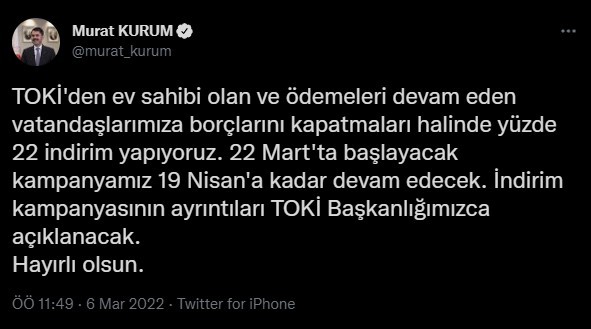 TOKİ indirim kampanyası başlıyor!