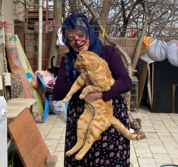 Elazığ'da Nuriye Teyze, 70 kedinin annesi oldu!