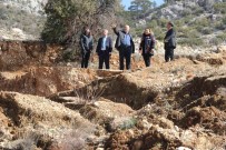 Karaman'da Heyelan Zeytin Agaçlarini Kökünden Söktü, Köy Yolunu Ulasima Kapatti Haberi
