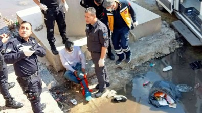 Gasp Süphelisi, Polisten Kaçarken Dereye Atladi