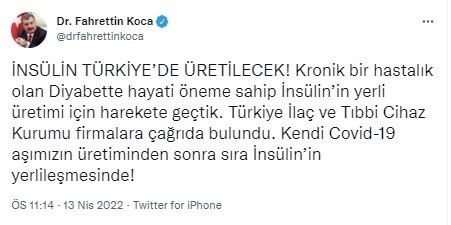 İnsülin artık Türkiye'de üretilecek! Sağlık Bakanı Fahrettin Koca müjdeli haberi duyurdu