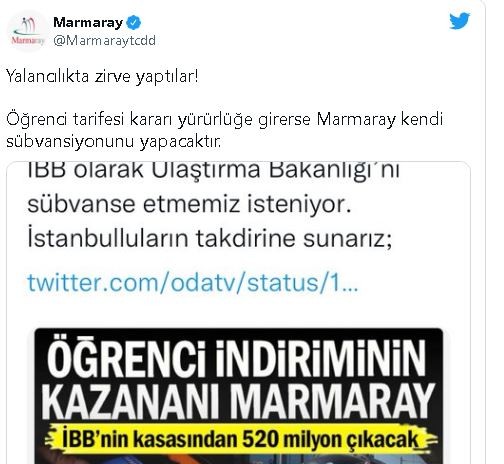 İBB Sözcüsü Ongun'a, Marmaray'ın resmi hesabından 'sübvanse' yanıtı: Yalancısınız