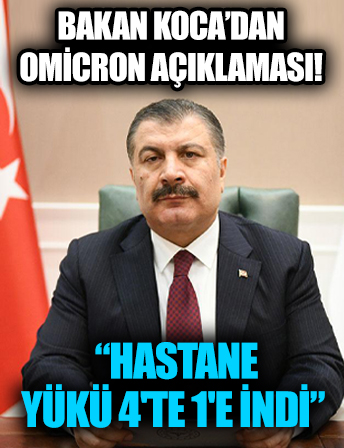 Sağlık Bakanı Fahrettin Koca'dan yeni açıklama: Hastane yükü 4'te 1'e indi!