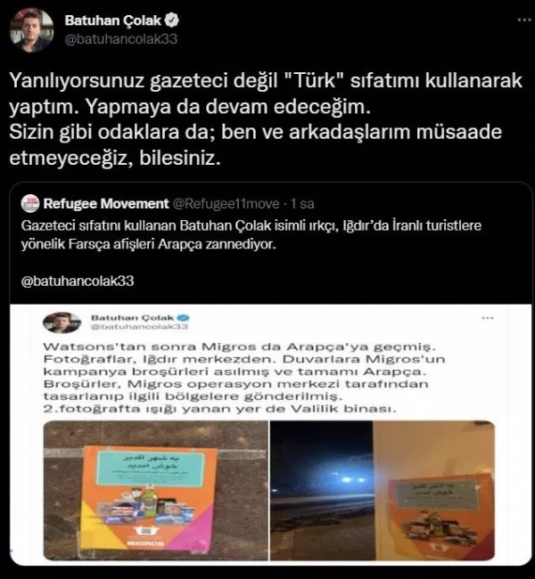 'Arapça broşür' yalanı: Muhalif gazeteci kendi paylaşımıyla rezil oldu