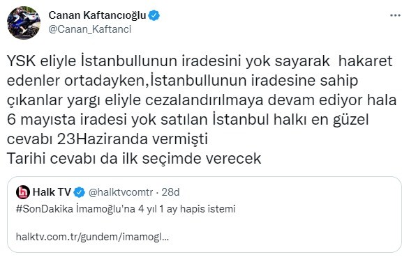 İmamoğlu’na hapis istemi Kaftancıoğlu’nu kudurttu!