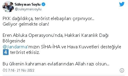 Eren Abluka Operasyonu'nda 4 terörist etkisiz hale getirildi