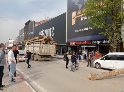 Kamyonun Üzerinden Düsen Tomruk Üç Araci Ezdi