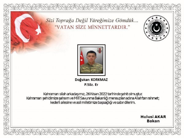 Pençe-Kilit operasyonu bölgesinden acı haber: Bir asker şehit oldu