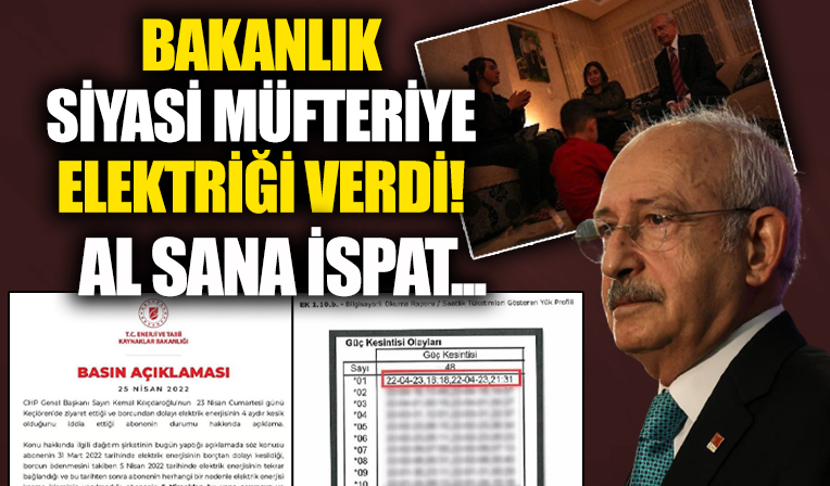 Kılıçdaroğlu'nun yalanı bir kez daha tescillendi! 'Elektriği kesik' dediği abone üzerinden kalkıştığı algı oyunu akıllı sayaca takıldı!