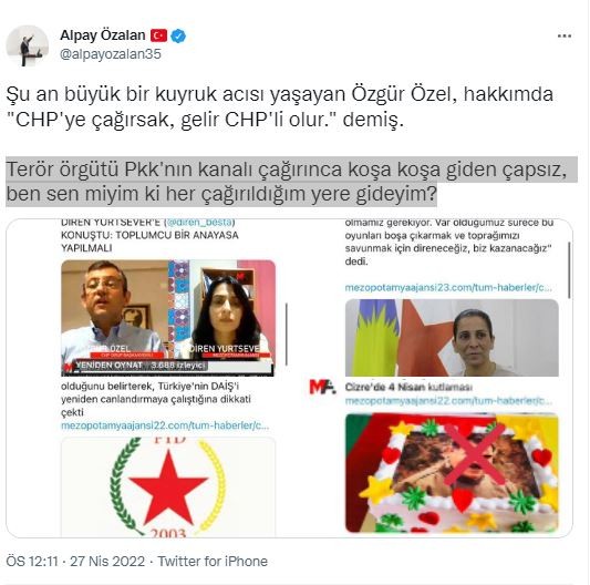 Alpay Özalan, CHP'li Özgür Özel'in PKK kanalna çktn ifa etti!