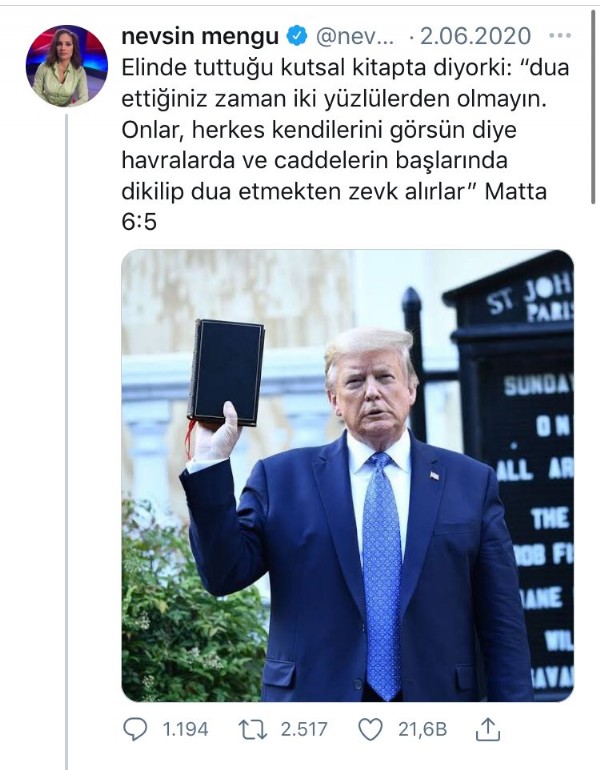 Alman medyasından fonlanan Nevşin Mengü’den iki yüzlülük!