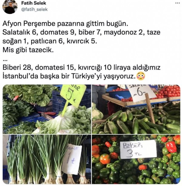 Anadolu'da sebze fiyatları İstanbul'un yarı fiyatına