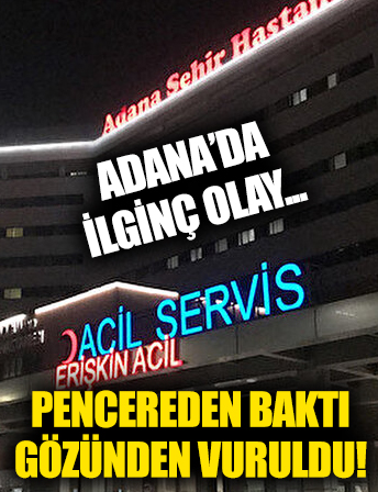 Adana'da ilginç olay: Silah sesine pencereden baktı gözünden vuruldu