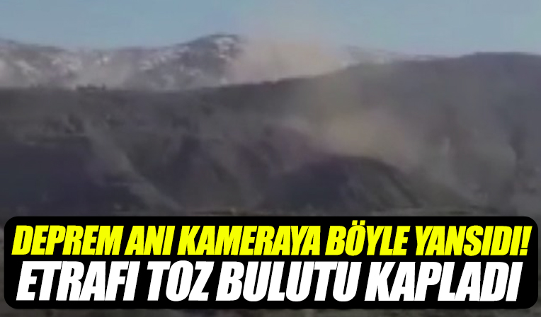 Malatya'da 5,2 büyüklüğündeki deprem kameraya böyle yansıdı! Etrafı toz bulutu kapladı