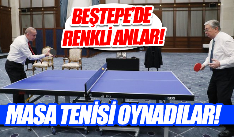 Başkan Erdoğan ve Kazakistan Cumhurbaşkanı Tokayev masa tenisi oynadı