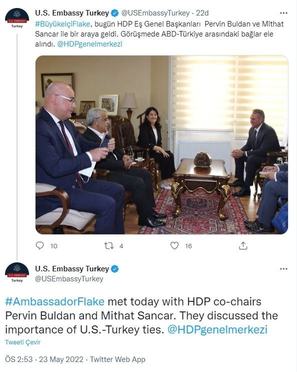 ABD Büyükelçisi Jeff Flake önce HDP'yi sonra İYİ Parti'yi ziyaret etti!