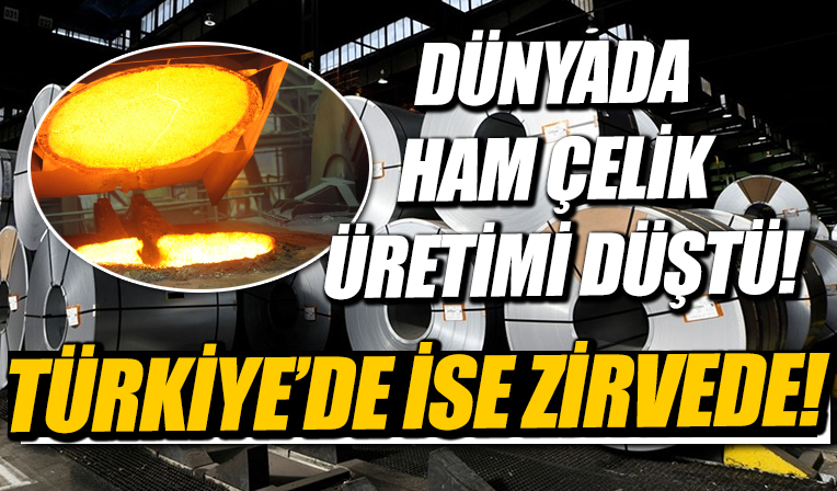 Dünyada ham çelik üretimi düştü Türkiye'de yükseldi
